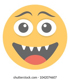 A laughing expression shown via smiley