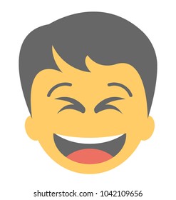 A laughing expression shown via smiley