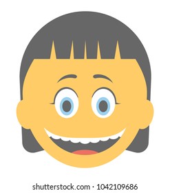 A laughing expression shown via smiley