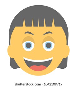 A laughing expression shown via smiley