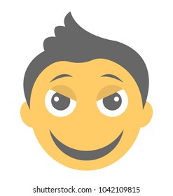 A laughing expression shown via smiley