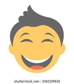 A laughing expression shown via smiley