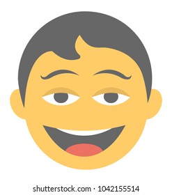 A laughing expression shown via smiley