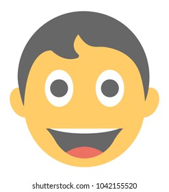 A laughing expression shown via smiley