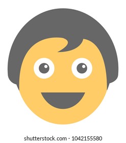 A laughing expression shown via smiley