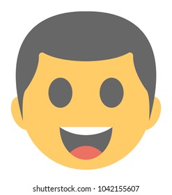 A laughing expression shown via smiley