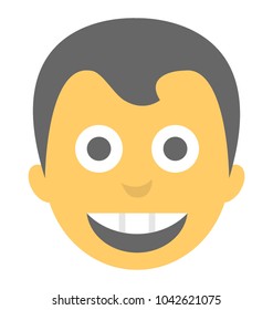 
A laughing expression shown via smiley
