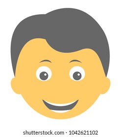 
A laughing expression shown via smiley
