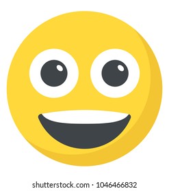 A laughing expression shown via smiley