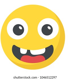 A laughing expression shown via smiley