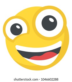 A laughing expression shown via smiley