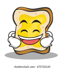 Laughing face bread character cartoon
