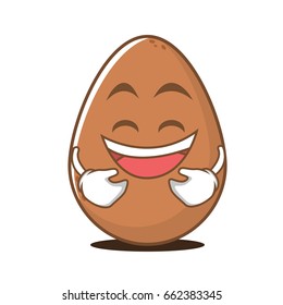 Laughing face egg cartoon character vector illustration