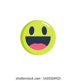 Laughing face Emoji flat icon, Grinning face with open mouth emoticon vector sign, colorful pictogram isolated on white. Symbol, logo illustration. Flat style design