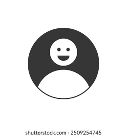  Laughing face emoji profile image icon. Simple profile image icon