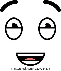 Laughing face expression. Funny doodle. Positive emotion