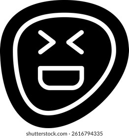 Laughing Face Glyph Vector Icon Design