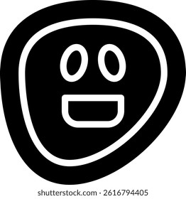 Laughing Face Glyph Vector Icon Design