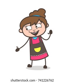 Laughing Face with Helping Hand - Beautician Girl Artist Cartoon Vector