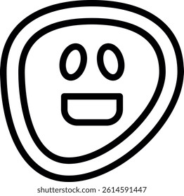 Laughing Face Line Vector Icon Design