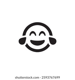 Laughing face with tears icon Vector