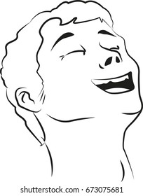 Laughing face. Vector cartoon illustration