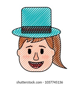 laughing face woman with hat enjoy
