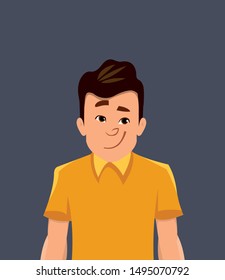 laughing facial expression. Laughter young man expression vector illustration in cartoon style.