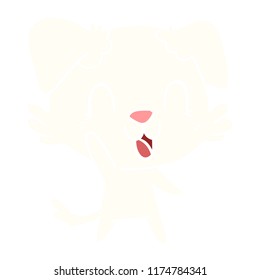 laughing flat color style cartoon dog