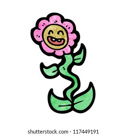 caricatura de una flor de risa