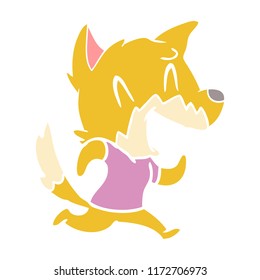 laughing fox running away