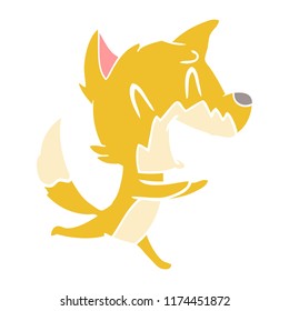 laughing fox running away