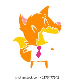 laughing fox in shirt and tie