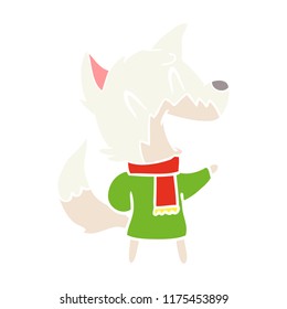 laughing fox wearing winter clothes