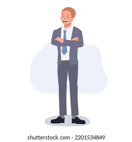 Riéndose del concepto de cosas divertidas. hombre sonriendo y riendo con la boca abierta. ilustración vectorial