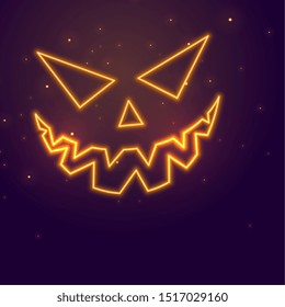 laughing ghost face neon style halloween festival background