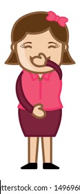 Laughing Girl - Business Cartoon Character Vector