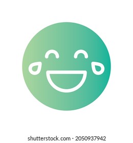 icono de gradiente de risa aislado en fondo blanco

