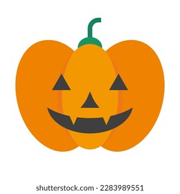 Laughing Halloween pumpkin icon. Vector.