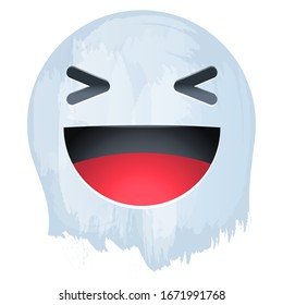 Laughing Happy Emotion face on paint vector illustration 