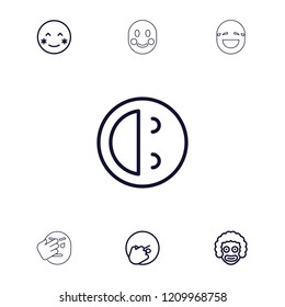 Laughing icon. collection of 7 laughing outline icons such as blush, facepalm emot. editable laughing icons for web and mobile.