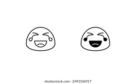 Lachendes Icon-Design mit weißem Hintergrund Stock Illustration