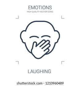 laughing icon. high quality line laughing icon on white background. from emotions collection flat trendy vector laughing symbol. use for web and mobile