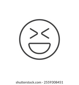 Laughing icon Logo symbol outline set