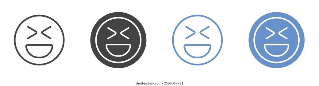 Laughing icon vector symbol outline sign