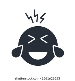 Laughing icon. vector.Editable stroke.linear style sign for use web design,logo.Symbol illustration.
