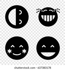 Laughing icons set. set of 4 laughing filled icons such as laughing emot