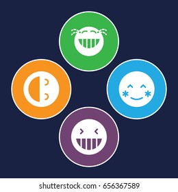 Laughing icons set. set of 4 laughing filled icons such as laughing emot