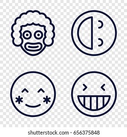 Laughing icons set. set of 4 laughing outline icons such as laughing emot, blush