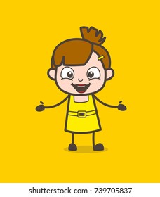 Laughing Kid Face - Cute Cartoon Girl Vector
